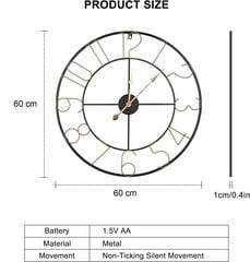Sienas pulkstenis 60 cm cena un informācija | Pulksteņi | 220.lv
