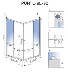 Dušas kabīne REA PUNTO 80X100 cena un informācija | Dušas kabīnes | 220.lv