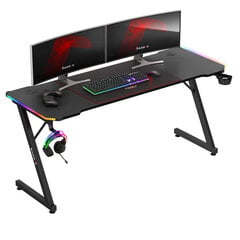 Spēļu galds Huzaro Hero 4.8 RGB, melns цена и информация | Компьютерные, письменные столы | 220.lv