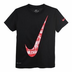 Детский Футболка с коротким рукавом Nike Texture Swoosh Чёрный цена и информация | Рубашки для мальчиков | 220.lv