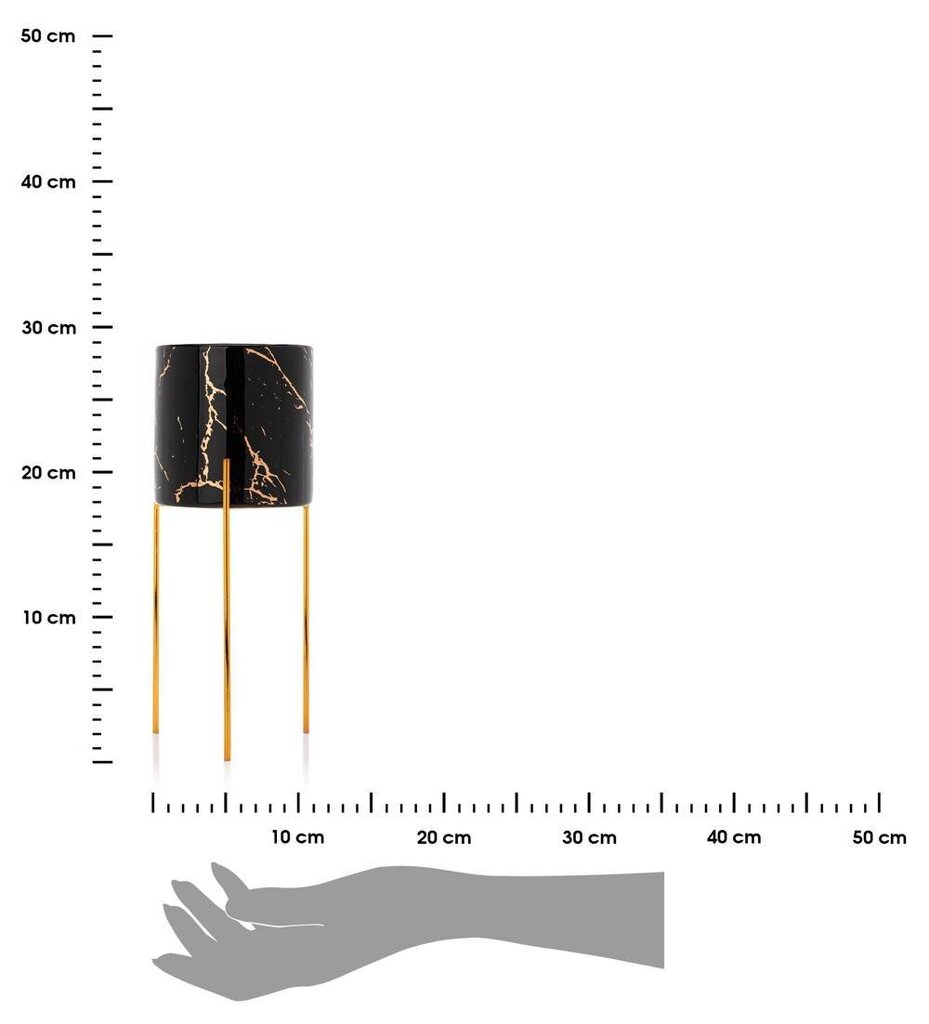 Nila Melns 27,5 cm puķu pods цена и информация | Puķu podi | 220.lv