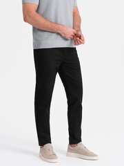 Мужские классические брюки-чиносы тонкой фактуры - черные v5 om-pacp-0188 124475-7 цена и информация | Мужские брюки | 220.lv