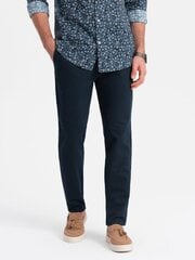 Мужские классические брюки чинос с тонкой текстурой — темно-синий v3 om-pacp-0188 124473-7 цена и информация | Мужские брюки | 220.lv