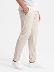 мужские брюки-чиносы узкого кроя - кремовый v1 om-pacp-0186 124463-7 цена и информация | Мужские брюки | 220.lv