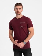 футболка мужская хлопковая с карманом - коричневая v2 om-tspt-0154 124344-7 цена и информация | Мужские футболки | 220.lv