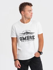 T-krekls vīriešiem Ombre Clothing 124254-7, balts cena un informācija | Vīriešu T-krekli | 220.lv