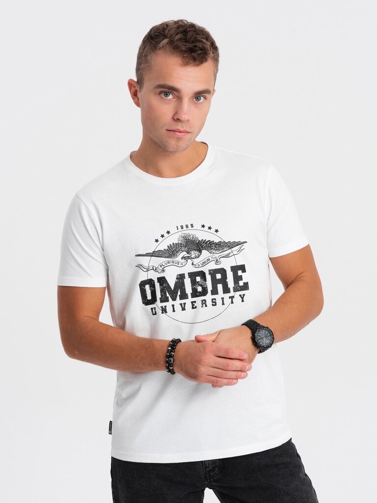 T-krekls vīriešiem Ombre Clothing 124254-7, balts cena un informācija | Vīriešu T-krekli | 220.lv