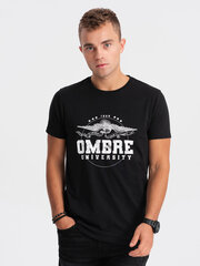 T-krekls vīriešiem Ombre Clothing 124252-7, melns cena un informācija | Vīriešu T-krekli | 220.lv