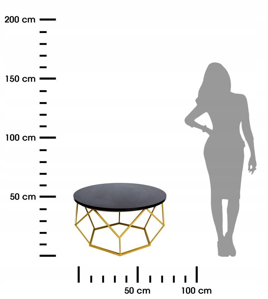 Dimanta kafijas galdiņš 70 cm zelta melns cena un informācija | Žurnālgaldiņi | 220.lv