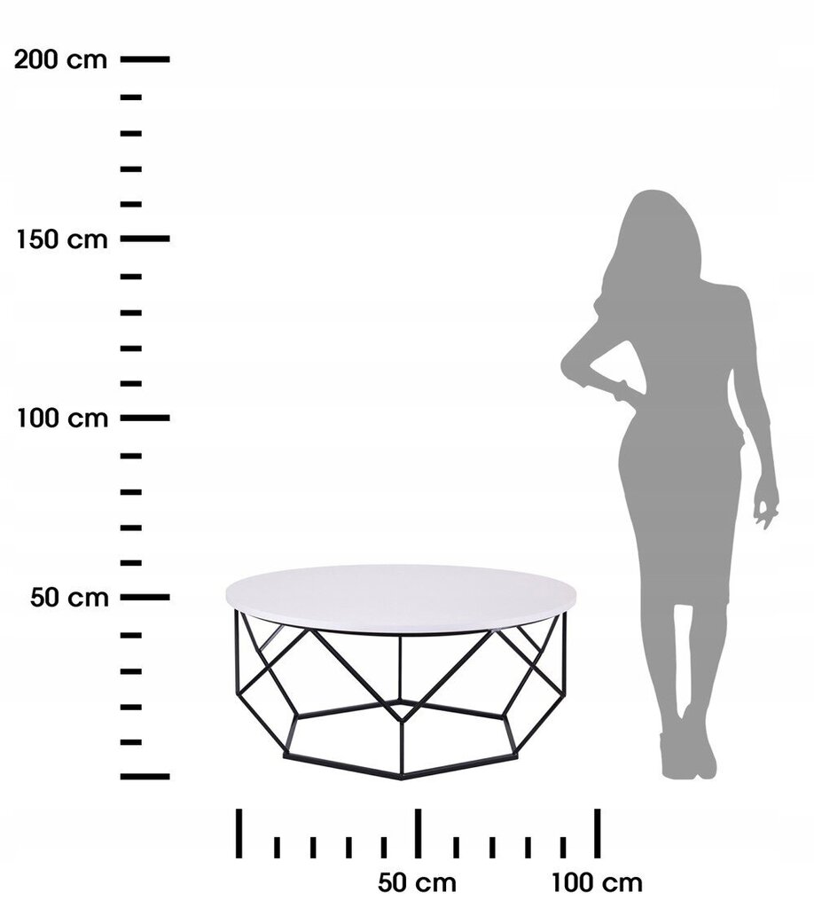 Diamond kafijas galdiņš 90 cm melns un balts cena un informācija | Žurnālgaldiņi | 220.lv