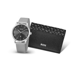 Подарочный набор с часами Boss и чехлом для карточек цена и информация | Мужские часы | 220.lv