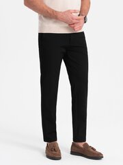 мужские элегантные брюки-чиносы классического кроя - черные v4 om-pacp-0191 124484-7 цена и информация | Мужские брюки | 220.lv