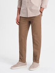 Мужские брюки чинос классического кроя с тонкой текстурой — коричневый v2 om-pacp-0190 124477-7 цена и информация | Мужские брюки | 220.lv
