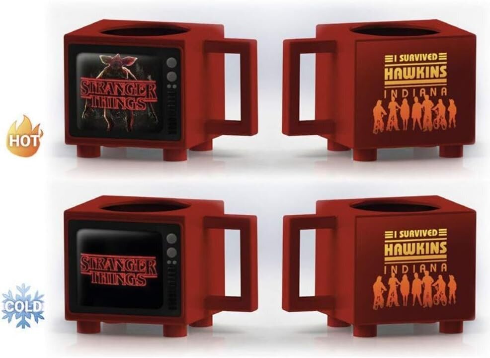 Stranger Things - I Survived TV Shaped Heat Changing Mug cena un informācija | Datorspēļu suvenīri | 220.lv