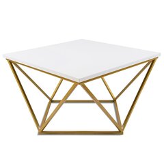 Кофейный столик Curved 60 см золотисто-белый цена и информация | Журнальные столики | 220.lv