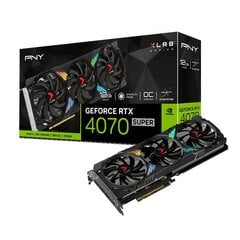 PNY GeForce RTX 4070 Super XLR8 Gaming Verto Epic-X RGB (VCG4070S12TFXXPB1-O) cena un informācija | Videokartes (GPU) | 220.lv