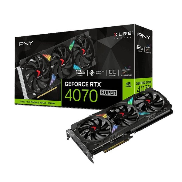 PNYGeForceRTX4070SuperXLR8GamingVertoEpic-XRGB(VCG4070S12TFXXPB1-O)