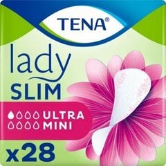 Uroloģiskie ieliktnīši Tena Lady Ultra Mini, 28 gab. cena un informācija | Tamponi, higiēniskās paketes, ieliktnīši | 220.lv