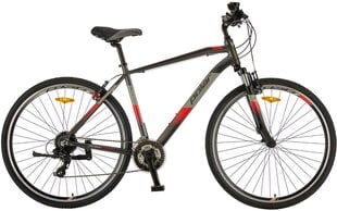 Pilsētas velosipēds Polar Forester Comp 22 XL, 28", pelēks/sarkans cena un informācija | Polar Sports, tūrisms un atpūta | 220.lv