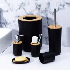 Набор аксессуаров для ванной комнаты Aptel, 6 элементов, черный цена и информация | Аксессуары для ванной комнаты | 220.lv