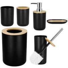 Набор аксессуаров для ванной комнаты Springos, 6 элементов, черный цена и информация | Аксессуары для ванной комнаты | 220.lv