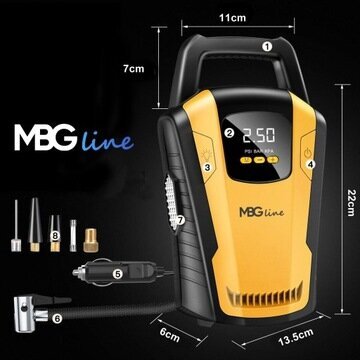 MBG Line 3650 dzeltens auto kompresors цена и информация | Kompresori | 220.lv