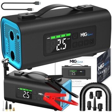 Jump Starter Booster 54,76Wh automašīnas kompresora ventilatora Powerbank LED цена и информация | Kompresori | 220.lv