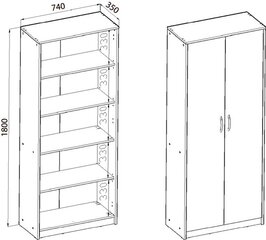 Skapis Bestseller R005 74x180x35 cm, brūns cena un informācija | Skapji | 220.lv