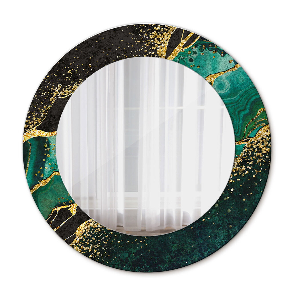 TULUP spogulis ar rāmi Marmora zaļa, Ø50cm, Zaļš cena un informācija | Spoguļi | 220.lv