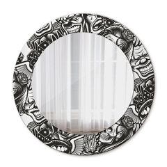 TULUP spogulis ar rāmi Abstrakts šķidrums, Ø50cm, Melns цена и информация | Зеркальца | 220.lv