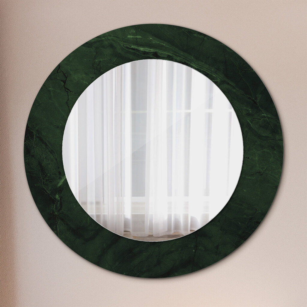 TULUP spogulis ar rāmi Zaļš marmors, Ø50cm, Zaļš cena un informācija | Spoguļi | 220.lv