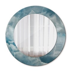 TULUP spogulis ar rāmi Zilais oniksa marmors, Ø50cm, Gaiši zils cena un informācija | Spoguļi | 220.lv
