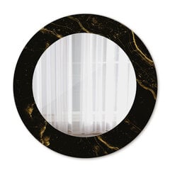 TULUP spogulis ar rāmi Melnais marmors, Ø50cm, Melns цена и информация | Зеркала | 220.lv