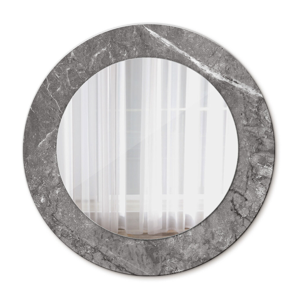 TULUP spogulis ar rāmi Zemniecisks marmors, Ø50cm, Pelēks цена и информация | Spoguļi | 220.lv