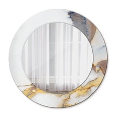 TULUP spogulis ar rāmi Balts marmors, Ø50cm, Baltums cena un informācija | Spoguļi | 220.lv