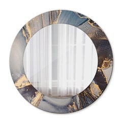 TULUP spogulis ar rāmi Abstrakts šķidrums, Ø50cm, Pelēks цена и информация | Зеркала | 220.lv