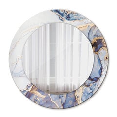 TULUP spogulis ar rāmi Abstraktā šķidruma māksla, Ø50cm, Pelēks cena un informācija | Spoguļi | 220.lv