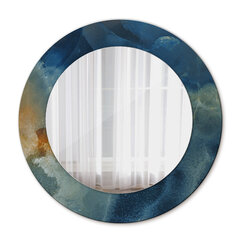 TULUP spogulis ar rāmi Oniksa marmors, Ø50cm, Zils cena un informācija | Spoguļi | 220.lv