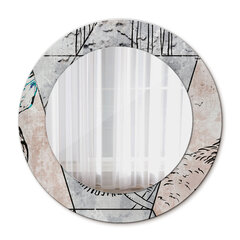 TULUP spogulis ar rāmi Dzīvnieku abstrakts, Ø50cm, Baltums цена и информация | Зеркала | 220.lv