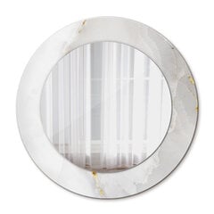 TULUP spogulis ar rāmi Spīdīgs marmors, Ø50cm, Baltums цена и информация | Зеркальца | 220.lv