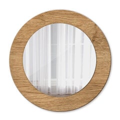 TULUP spogulis ar rāmi Koka tekstūra, Ø50cm, Brūns cena un informācija | Spoguļi | 220.lv