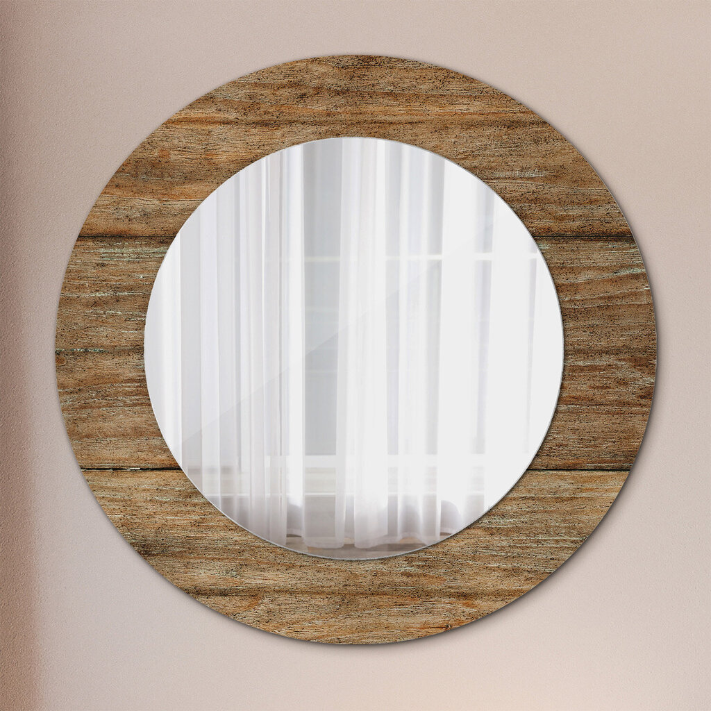 TULUP spogulis ar rāmi Vecs koks, Ø50cm, Brūns cena un informācija | Spoguļi | 220.lv