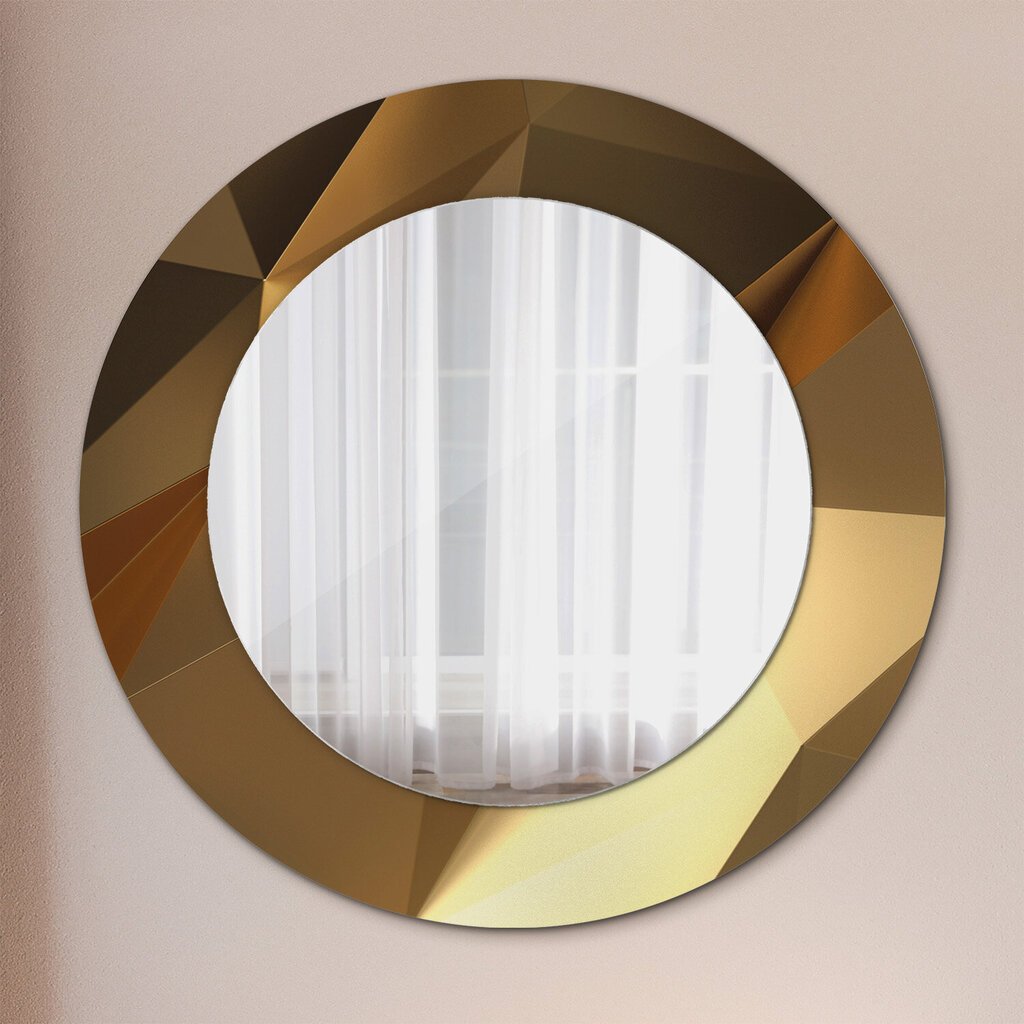 TULUP spogulis ar rāmi Zelta abstrakts, Ø50cm, Zelts цена и информация | Spoguļi | 220.lv