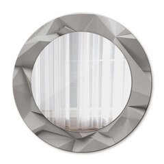 TULUP spogulis ar rāmi Abstrakts baltais kristāls, Ø50cm, Pelēks cena un informācija | Spoguļi | 220.lv