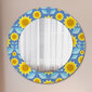 TULUP spogulis ar rāmi Ģeometriskās saulespuķes, Ø50cm, Zils cena un informācija | Spoguļi | 220.lv