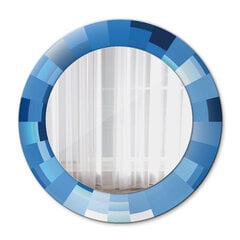 TULUP spogulis ar rāmi Zils abstrakts, Ø50cm, Zils cena un informācija | Spoguļi | 220.lv