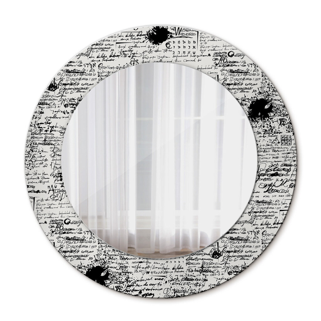 TULUP spogulis ar rāmi Rakstu raksts, Ø50cm, Vienkrāsains cena un informācija | Spoguļi | 220.lv