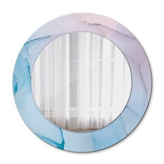 TULUP spogulis ar rāmi Mūsdienu marmora tekstūra, Ø50cm, Gaiši zils цена и информация | Зеркала | 220.lv