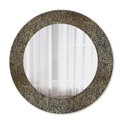 TULUP spogulis ar rāmi Zelta rotājumi, Ø50cm, Brūns cena un informācija | Spoguļi | 220.lv