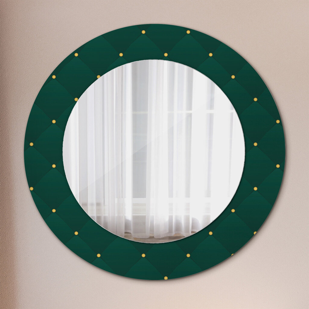 TULUP spogulis ar rāmi Zaļā luksusa veidne, Ø50cm, Tumši zaļa cena un informācija | Spoguļi | 220.lv